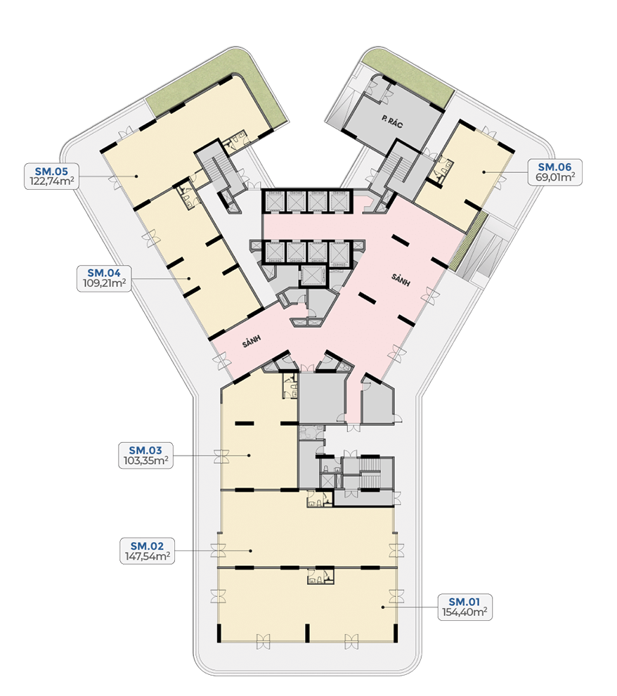 Floor 1 Tower M2 M4 M5 M6